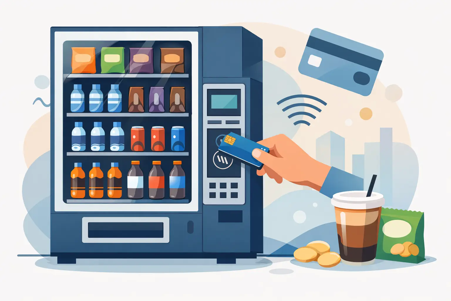 Snack and Drink Vending Machine With Card Reader